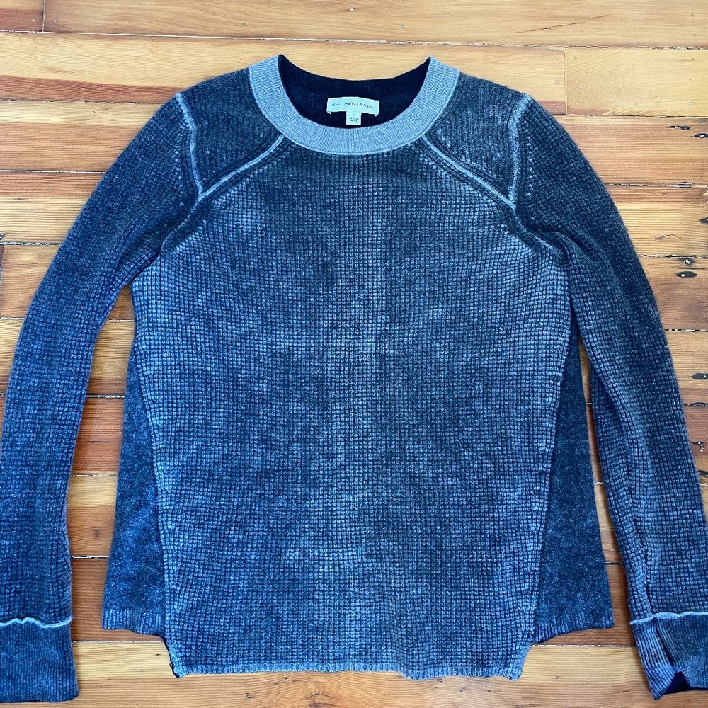 Lightly Worn White + Warren Gray Cashmere Sweater Size Large